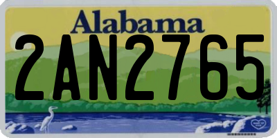 AL license plate 2AN2765