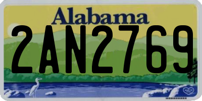 AL license plate 2AN2769