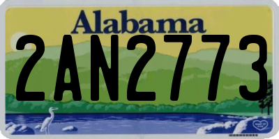 AL license plate 2AN2773