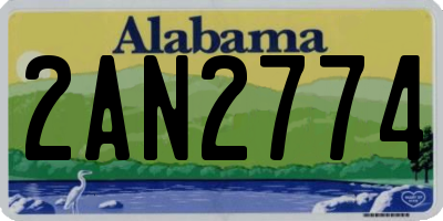 AL license plate 2AN2774