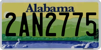 AL license plate 2AN2775
