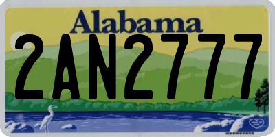 AL license plate 2AN2777