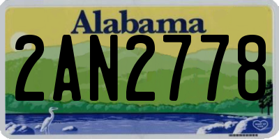 AL license plate 2AN2778