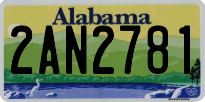 AL license plate 2AN2781