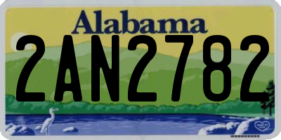 AL license plate 2AN2782