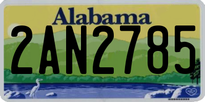 AL license plate 2AN2785