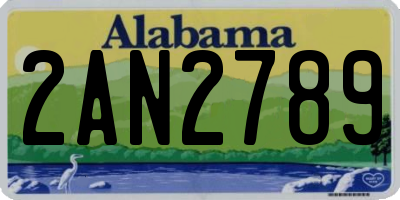 AL license plate 2AN2789