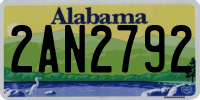 AL license plate 2AN2792