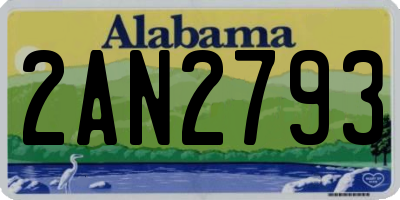 AL license plate 2AN2793