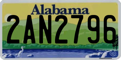 AL license plate 2AN2796