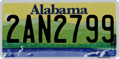 AL license plate 2AN2799