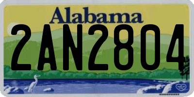 AL license plate 2AN2804