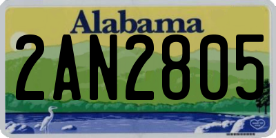 AL license plate 2AN2805