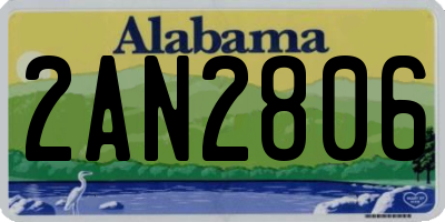 AL license plate 2AN2806