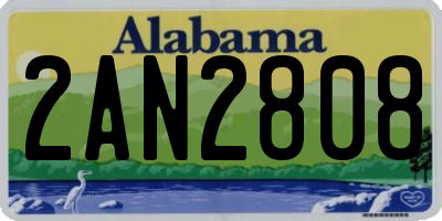 AL license plate 2AN2808