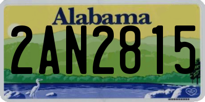 AL license plate 2AN2815