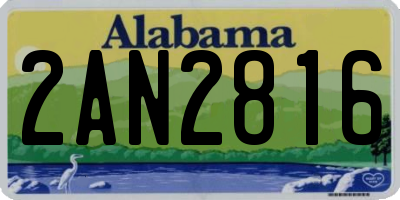 AL license plate 2AN2816