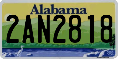 AL license plate 2AN2818