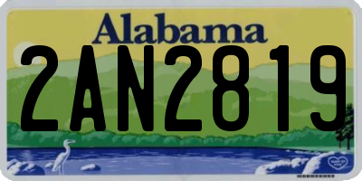 AL license plate 2AN2819