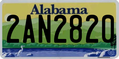 AL license plate 2AN2820