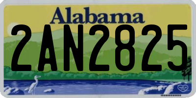 AL license plate 2AN2825