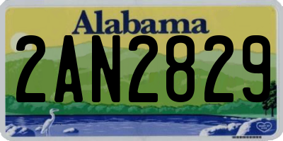 AL license plate 2AN2829