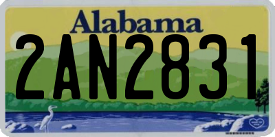 AL license plate 2AN2831