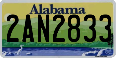 AL license plate 2AN2833