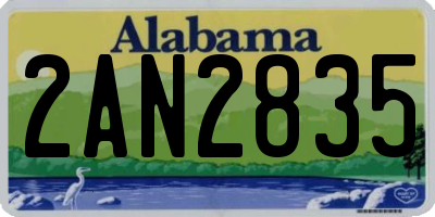 AL license plate 2AN2835