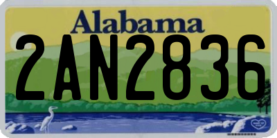 AL license plate 2AN2836