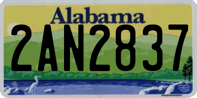 AL license plate 2AN2837