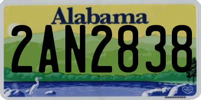 AL license plate 2AN2838