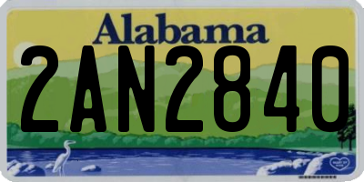 AL license plate 2AN2840