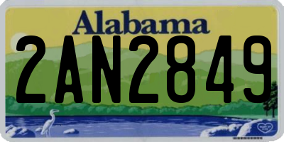 AL license plate 2AN2849