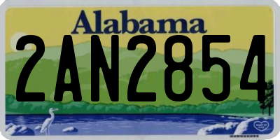 AL license plate 2AN2854