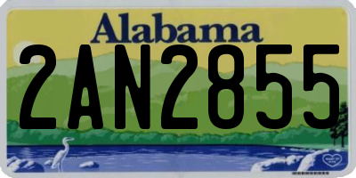 AL license plate 2AN2855
