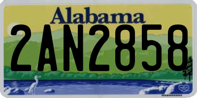 AL license plate 2AN2858