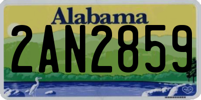 AL license plate 2AN2859