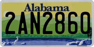 AL license plate 2AN2860