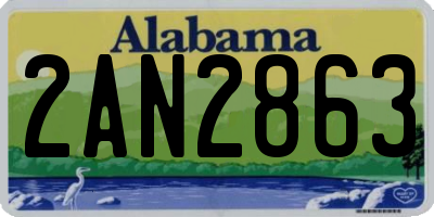 AL license plate 2AN2863