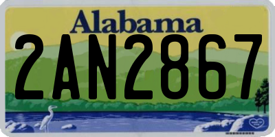 AL license plate 2AN2867