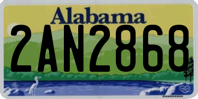 AL license plate 2AN2868