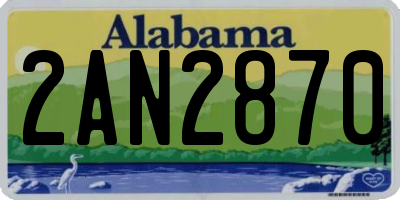 AL license plate 2AN2870