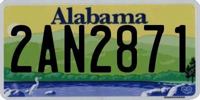 AL license plate 2AN2871