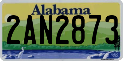 AL license plate 2AN2873
