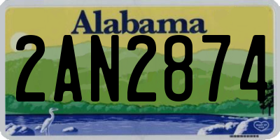 AL license plate 2AN2874