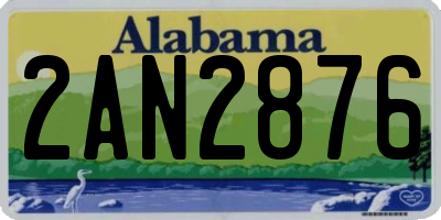 AL license plate 2AN2876