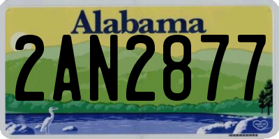 AL license plate 2AN2877