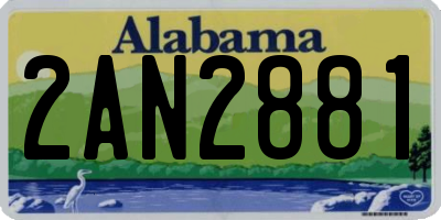AL license plate 2AN2881
