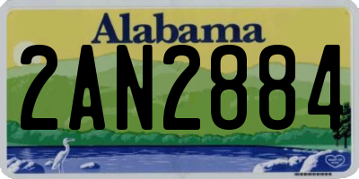 AL license plate 2AN2884